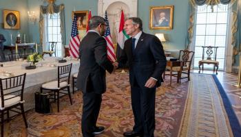 الشيخ عبدالله بن زايد آل نهيان خلال لقاء أنتوني بلينكن