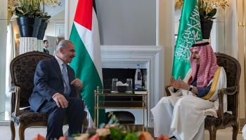 وزير الخارجية السعودي مع رئيس الوزراء الفلسطيني