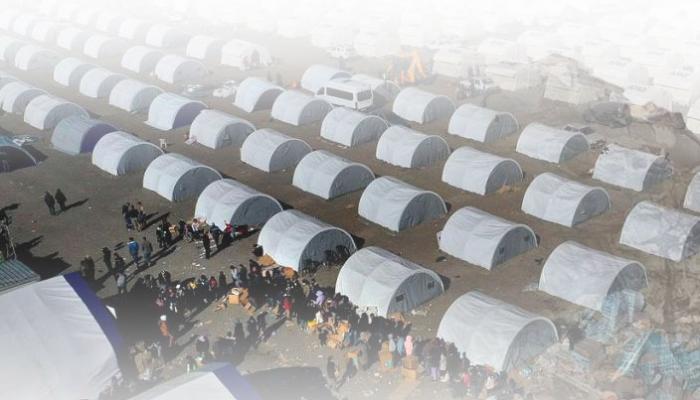 Depremden etkilenen illerde kurulan çadır sayısı