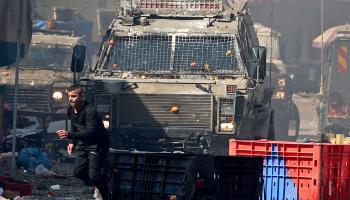 المواجهات في مدينة نابلس بالضفة الغربية