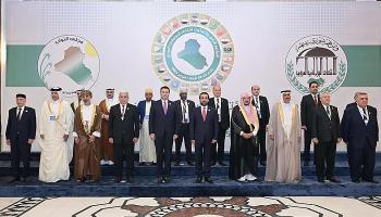 رؤساء الوفود في اجتماع الاتحاد البرلماني العربي في بغداد