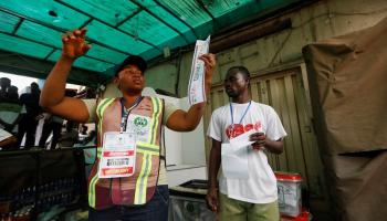 أحد صناديق الاقتراع في نيجيريا- رويترز