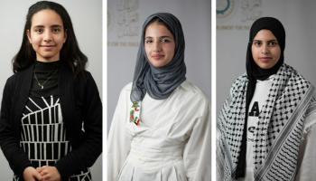 رئيسة برلمان الطفل من الكويت ونائبتيها من المغرب وفلسطين