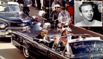 جون كنيدي مع زوجته قبل مقتله وهارفي أوزوالد 