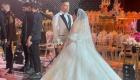 زوجة حسن شاكوش تكشف سر سجودها بفستان الزفاف