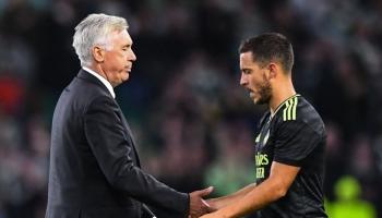 Hazard et Carlo Ancelotti