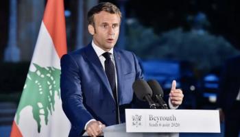 إيمانويل ماكرون خلال زيارة سابقة للبنان