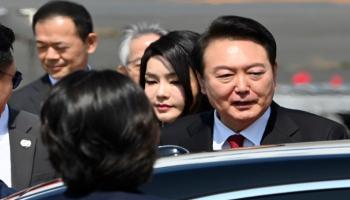 الرئيس الكوري الجنوبي لدى وصوله طوكيو