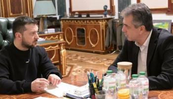 وزير الخارجية الإسرائيلي والرئيس الأوكراني الشهر الماضي