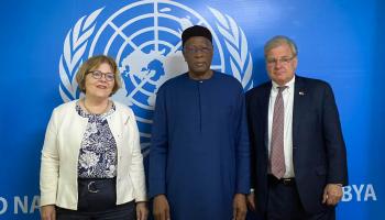 الوفد الأمريكي خلال لقاء المبعوث الأممي في ليبيا