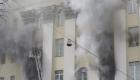 وقوع آتش‌سوزی در ساختمان متعلق به وزارت دفاع روسیه (+ویدئو) 