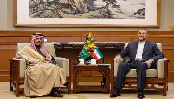 جانب من لقاء وزيري خارجية السعودية وإيران