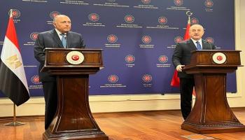 جانب من المؤتمر الصحفي بين شكري وجاويش أوغلو