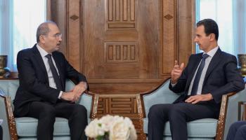 الرئيس السوري بشار الأسد مع وزير الخارجية الأردني في لقاء سابق