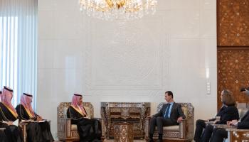 جانب من مباحثات الرئيس السوري ووزير الخارجية السعودي