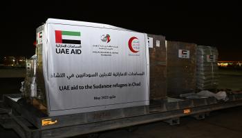 مساعدات إماراتية للاجئين السودانيين على  حدود تشاد