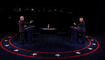 ترامب وبايدن خلال مناظرتهما الرئاسية السابقة