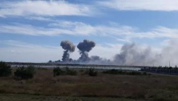 أعمدة دخان بقاعدة جوية روسية في القرم- أرشيفية