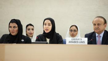 شما المزروعي خلال جلسة مجلس حقوق الإنسان