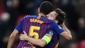 ميسي وبوسكيتس في برشلونة