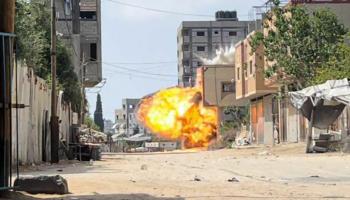 قصف إسرائيلي في غزة يوم أمس
