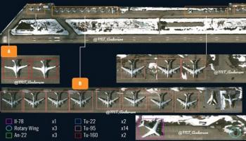 قاذقات روسية في في قاعدة أولينيا الجوية بشبه جزيرة كولا الروسية