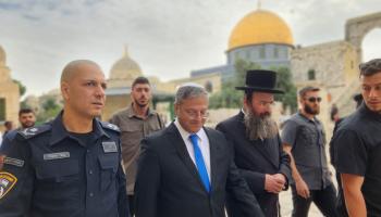 بن غفير خلال اقتحامه للمسجد الأقصى اليوم