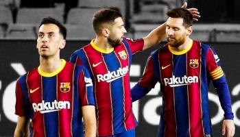 ليونيل ميسي وسيرجيو بوسكيتس وجوردي ألبا