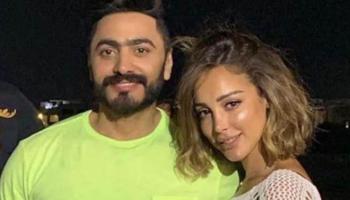 بسمة بوسيل مع تامر حسني قبل الانفصال 
