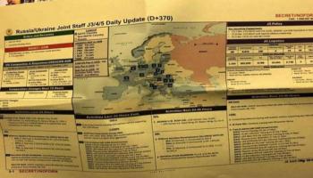 إحدى الوثائق التي تم تسريبها حول الوضع في أوكرانيا