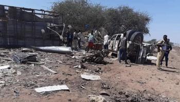 آثار غارة أمريكية سابقة جنوبي الصومال