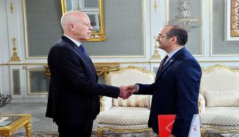 جانب من لقاء قيس سعيد وفاورق بوعسكر