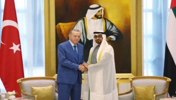 جانب من لقاء الشيخ محمد بن زايد آل نهيان ورجب طيب أردوغان