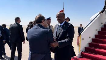 جانب من استقبال الرئيس المصري لعبدالفتاح البرهان