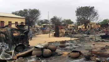 دمار في منطقة السوق في الفاشر، عاصمة ولاية شمال دارفور السودانية.