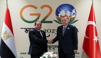 جانب من لقاء السيسي وأردوغان