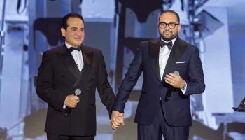 محمد ثروت وابنه أحمد في حفل جدة