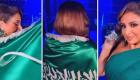 أنغام تحتضن العلم السعودي في "اليوم الوطني 93".. إطلالة خضراء (فيديو)