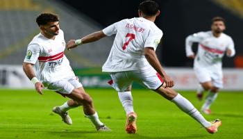 جانب من مباراة الزمالك والمصري في الكونفدرالية