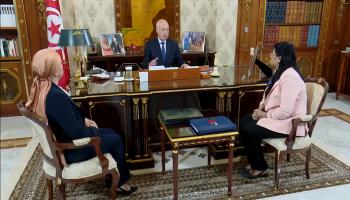 جانب من لقاء قيس سعيد مع ليلى جفّال وسهام البوغديري