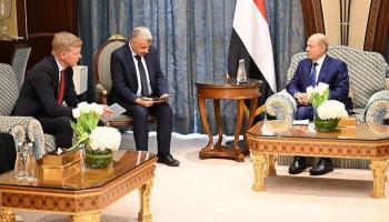 جانب من لقاء المبعوث الأممي ورئيس المجلس الرئاسي اليمني