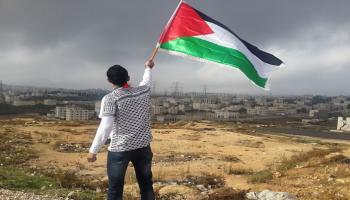 شاب يحمل علم فلسطين - أرشيفية