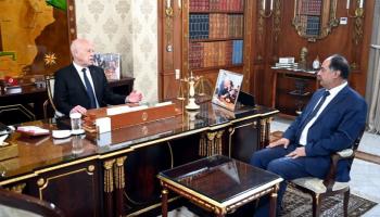 قيس سعيد خلال لقائه بوزير الداخلية التونسي