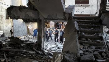منزل مدمر جراء قصف إسرائيلي على رفح