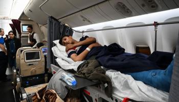 طائرة الدفعة الـ17 من الأطفال الجرحى ومرضى السرطان الفلسطينيين