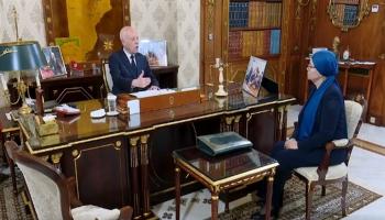 جانب من لقاء الرئيس التونسي وزيرة العدل