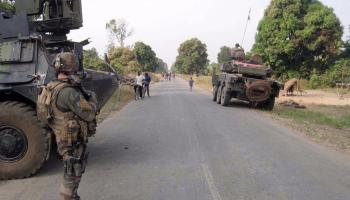 دورية لجيش أفريقيا الوسطى قرب بانغي