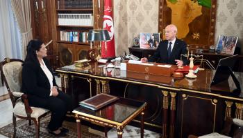 جانب من لقاء الرئيس التونسي قيس سعيد بوزيرة المالية