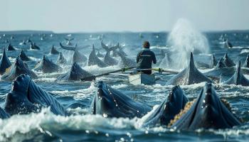 Face à face exceptionnel : Un rameur encerclé par des baleines en plein Atlantique