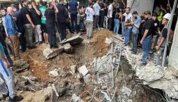 آثار الغارة الإسرئيلية على  الضاحية الجنوبية 